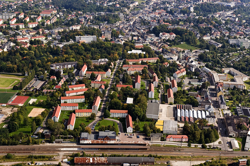 Schrägluftbild: Bahnhofsvorstadt