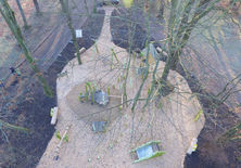 Blick auf den Kinderspielplatz von oben